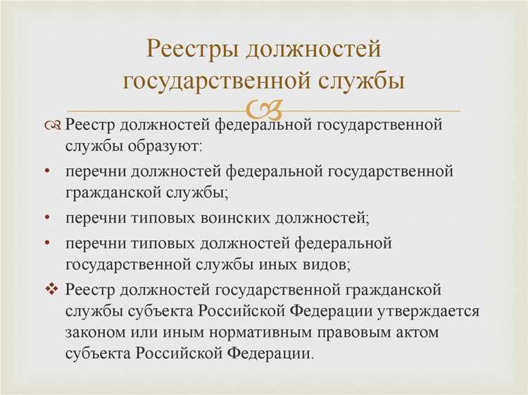 Какие гражданские должности включены в реестр Федеральной государственной службы РФ?