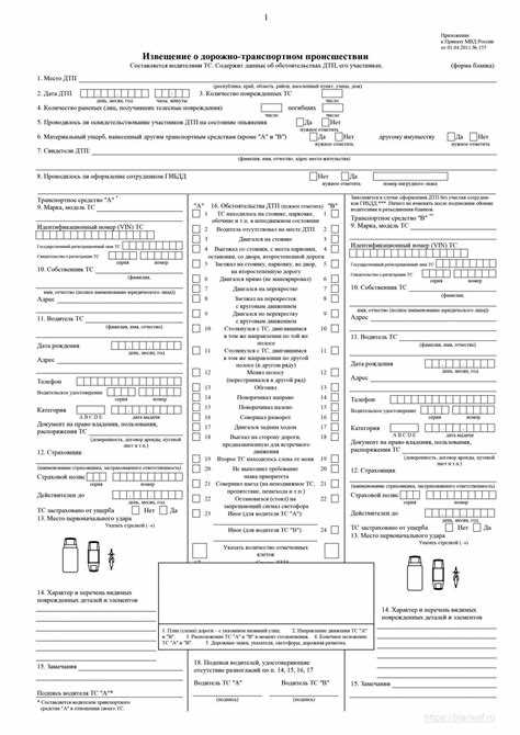  Европротокол 2024 при ДТП 