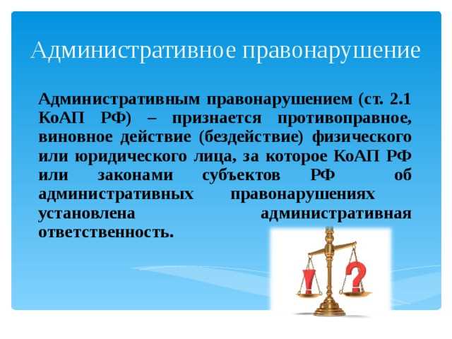 Понятие и принципы административного правонарушения в РФ